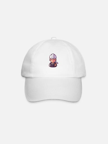 Bauarbeiter - Baseballkappe - Weiß/Weiß