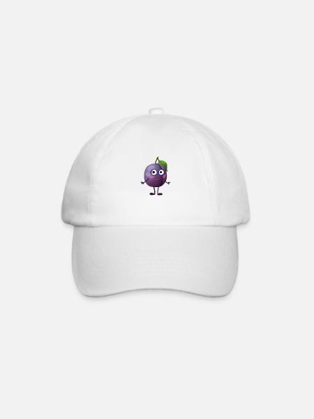 Süße Pflaume Smile - Baseballkappe - Weiß/Weiß