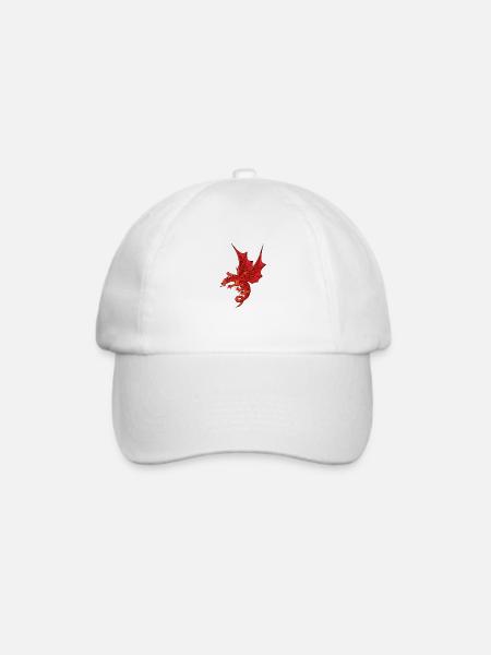 Beeindruckender roter Drache - Baseballkappe - Weiß/Weiß