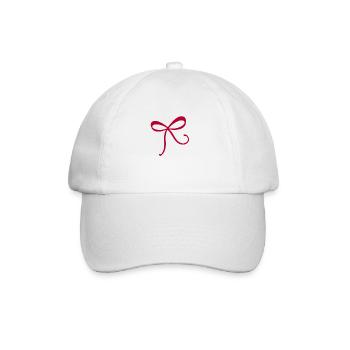 Schleife rot - Baseballkappe - Weiß/Weiß - Vorne