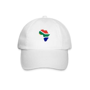 Karte Afrika Flagge Südafrika - Baseballkappe - Weiß/Weiß - Vorne