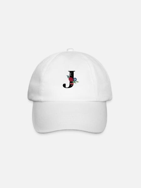 Buchstabe J blühende - Baseballkappe - Weiß/Weiß