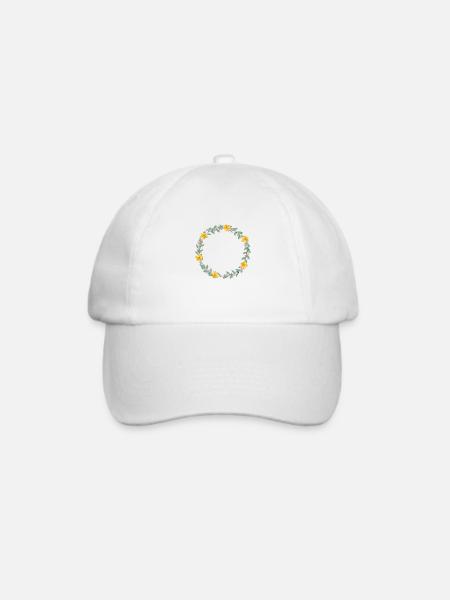 Blumen Kreis personalisierbar - Baseballkappe - Weiß/Weiß