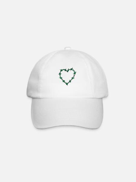 Stacheldraht Herz - Baseballkappe - Weiß/Weiß
