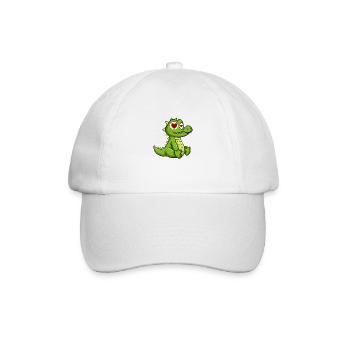 Krokodil, Baby Krokodil, Krokodil Hoodies, Krokodil - Baseballkappe - Weiß/Weiß - Vorne