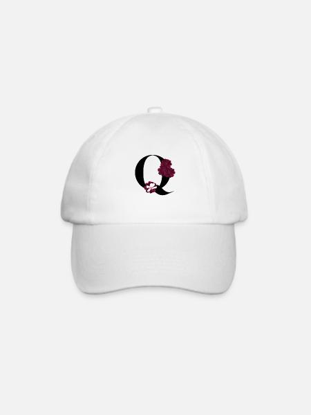 Buchstabe Q blühende - Baseballkappe - Weiß/Weiß