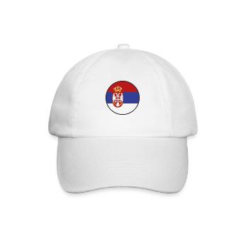 Serbien Flagge Srbija Serbische Farben Jugoslawien - Baseballkappe - Weiß/Weiß - Vorne