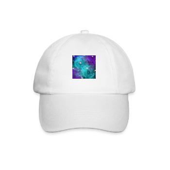 Blue Turquoise Purple Star Nebula Space Galaxy Uni - Baseballkappe - Weiß/Weiß - Vorne