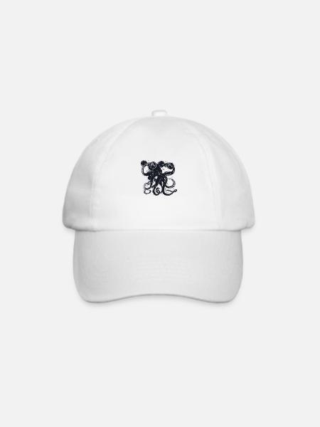 Kraken & Musuculation - Baseballkappe - Weiß/Weiß