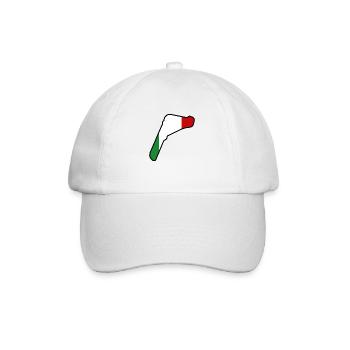 Italien Rennstrecke mit Flagge - Baseballkappe - Weiß/Weiß - Vorne