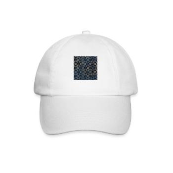 Gold Geo Tie Dye Muster - Baseballkappe - Weiß/Weiß - Vorne