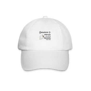 Christian Design Güte und Barmherzigkeit Psalm 23 - Baseballkappe - Weiß/Weiß - Vorne