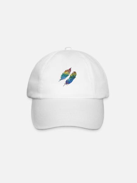 Feder - Baseballkappe - Weiß/Weiß