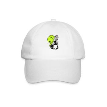 American Staffordshire Terrier-Hip Hop-Musik-Capi - Baseballkappe - Weiß/Weiß - Vorne