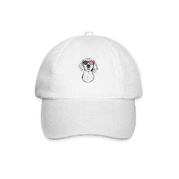 Amerikanischer Foxhound - Baseballkappe - Weiß/Weiß - Vorne