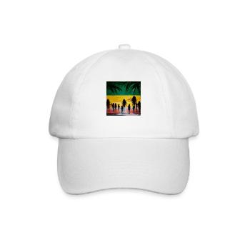 Reggae festival in jamaica on the beach - Baseballkappe - Weiß/Weiß - Vorne