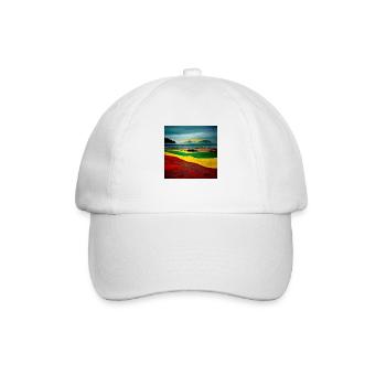 Rasta coloured landscape on the beach - Baseballkappe - Weiß/Weiß - Vorne