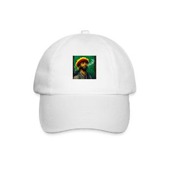 Rastafari Rauche Unkrautmalerei - Baseballkappe - Weiß/Weiß - Vorne