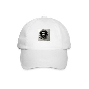 Rastafari-skizzenmalerei - Baseballkappe - Weiß/Weiß - Vorne
