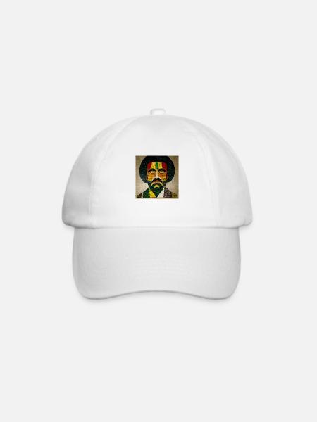 Mosaik Rasta-malerei - Baseballkappe - Weiß/Weiß