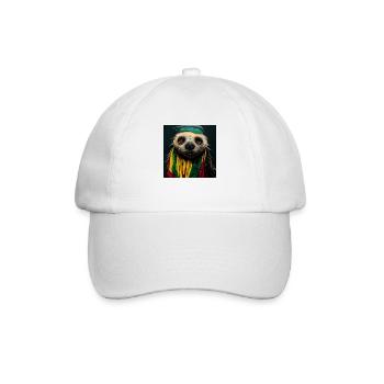 Rasta Faultier - Baseballkappe - Weiß/Weiß - Vorne
