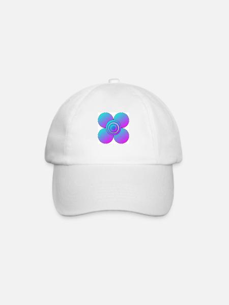 Bunte Blume - Baseballkappe - Weiß/Weiß