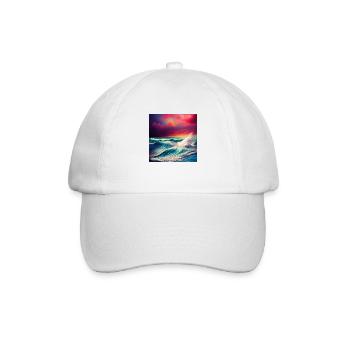 Trippy Ozean - Baseballkappe - Weiß/Weiß - Vorne