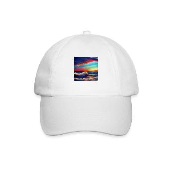 Trippy Ozean - Baseballkappe - Weiß/Weiß - Vorne