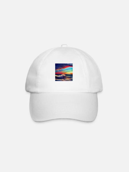 Trippy Ozean - Baseballkappe - Weiß/Weiß