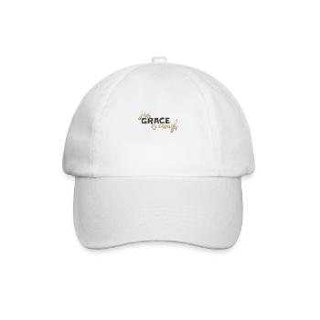 Christliches Design Seine Gnade ist genug - Baseballkappe - Weiß/Weiß - Vorne