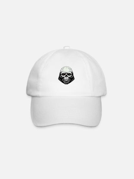 Böser Totenkopf Kunst - Baseballkappe - Weiß/Weiß