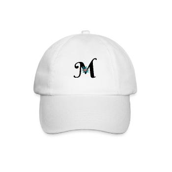 Buchstabe M geblümt - Baseballkappe - Weiß/Weiß - Vorne