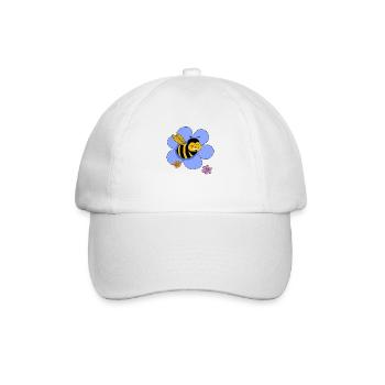 Fette witzige Biene - Baseballkappe - Weiß/Weiß - Vorne