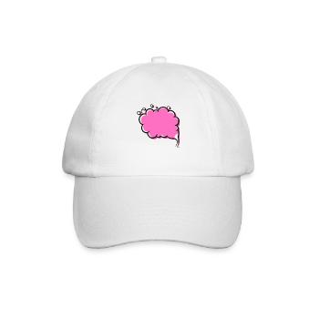 Pinke Wolke - Baseballkappe - Weiß/Weiß - Vorne
