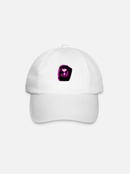 Hoody head: Pink - Baseballkappe - Weiß/Weiß