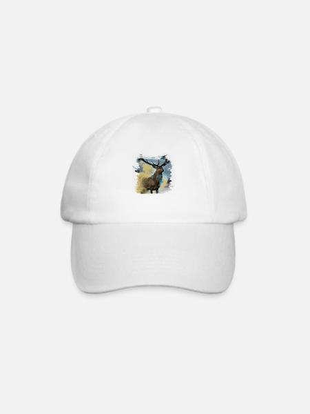 Abstrakter Hirsch - Baseballkappe - Weiß/Weiß