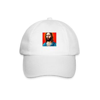 Porträt Jesu Christi - Baseballkappe - Weiß/Weiß - Vorne
