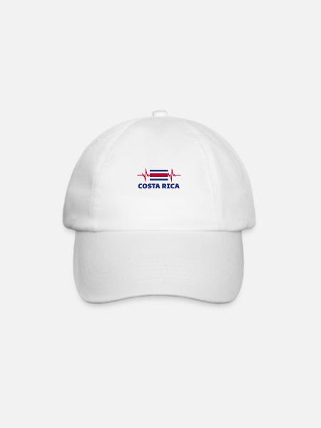 Costa Rica Fußball 2022 Herzschlag Costa Rica - Baseballkappe - Weiß/Weiß