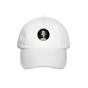 Frau mit grünen Haaren - Baseballkappe - Weiß/Weiß - Vorne