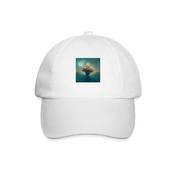 4k Design Mystischer Baum Anime Blumenfeld Fantasy - Baseballkappe - Weiß/Weiß - Vorne