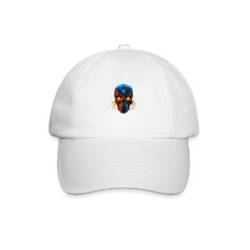Totenkopf mit flammenden Augen - Baseballkappe - Weiß/Weiß - Vorne