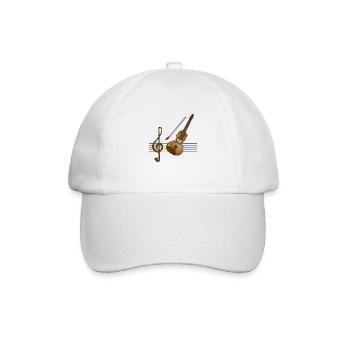 Geige - Baseballkappe - Weiß/Weiß - Vorne