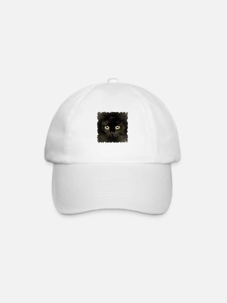 Katze - Baseballkappe - Weiß/Weiß