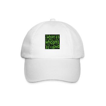 Linux Nerd – Kommandozeilen-Wortwolke für Terminal - Baseballkappe - Weiß/Weiß - Vorne
