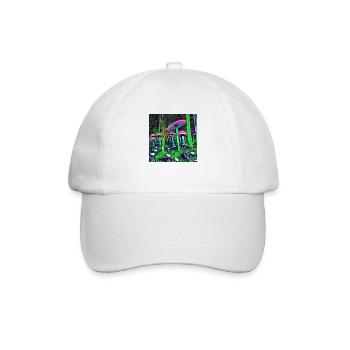 Psychedelische Pilzkunst - Baseballkappe - Weiß/Weiß - Vorne