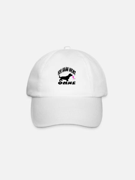 Dackel - Baseballkappe - Weiß/Weiß