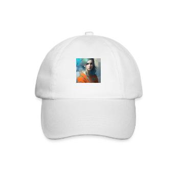 Schöne Frau Aquarellmalerei - Baseballkappe - Weiß/Weiß - Vorne