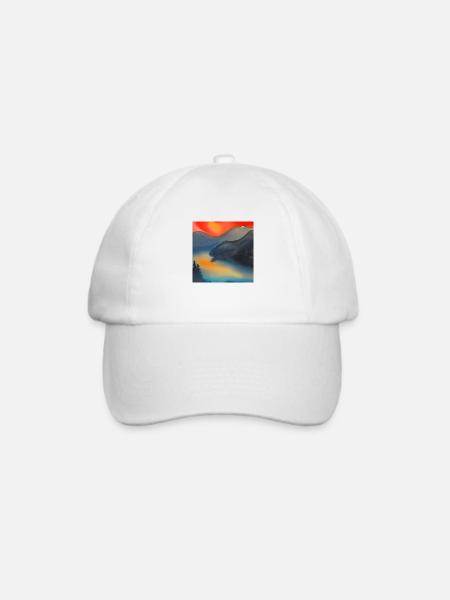 Bergnebel-Aquarell - Baseballkappe - Weiß/Weiß