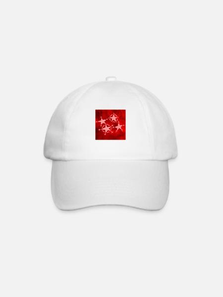 4 ROTE STERNE - Baseballkappe - Weiß/Weiß