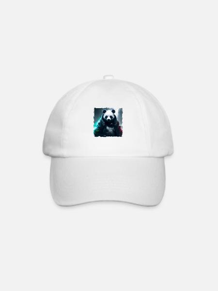 Panda Future Neon Cyber Anzug Robot - Baseballkappe - Weiß/Weiß